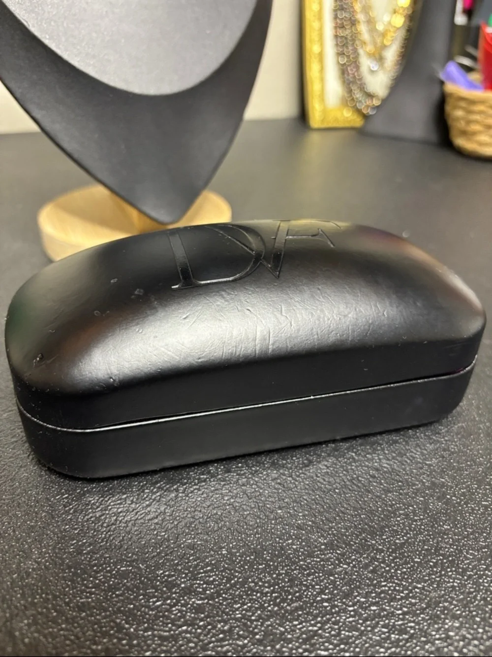 Diane Von Furstenberg Black Pink Embossed Sunglasses Case